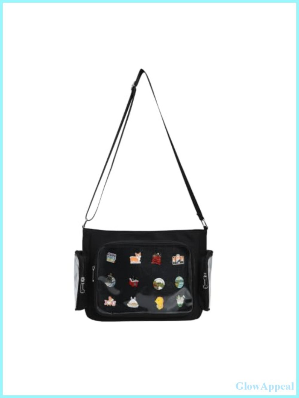 Kawaii Canvas Ita Bag Crossbody Messenger Anime Pin Display